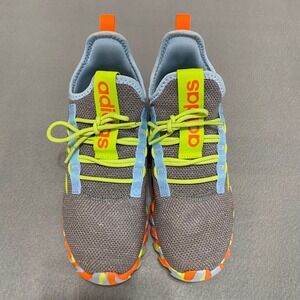 Adidas Kaptir Super Kids Grey Neon Yellow Orange Sneakers JQ7343 Size 7